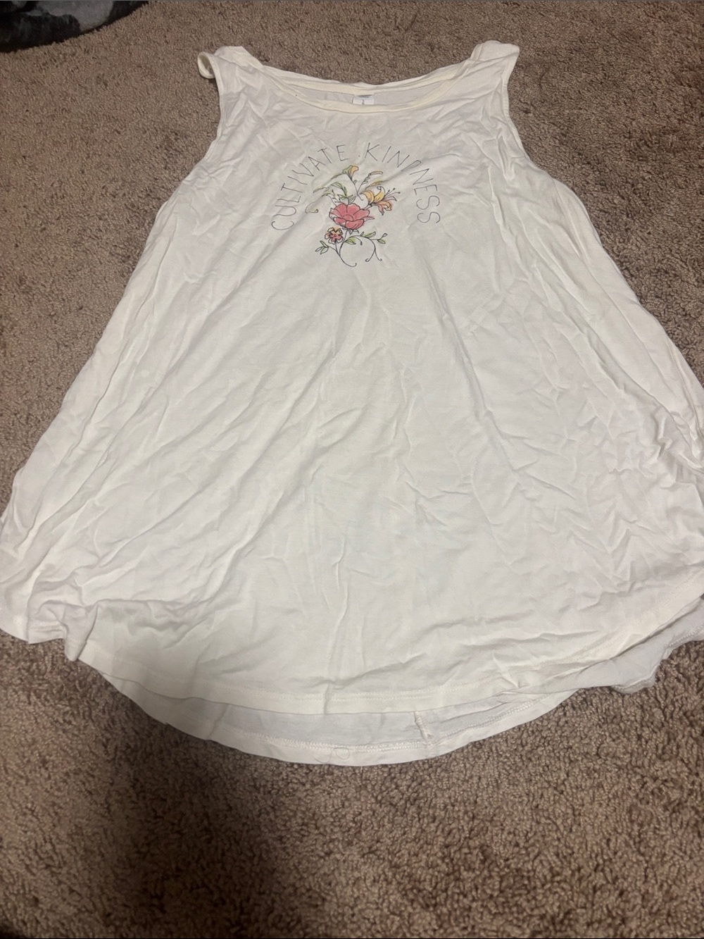Old Navy Cream Graphic Tank Top